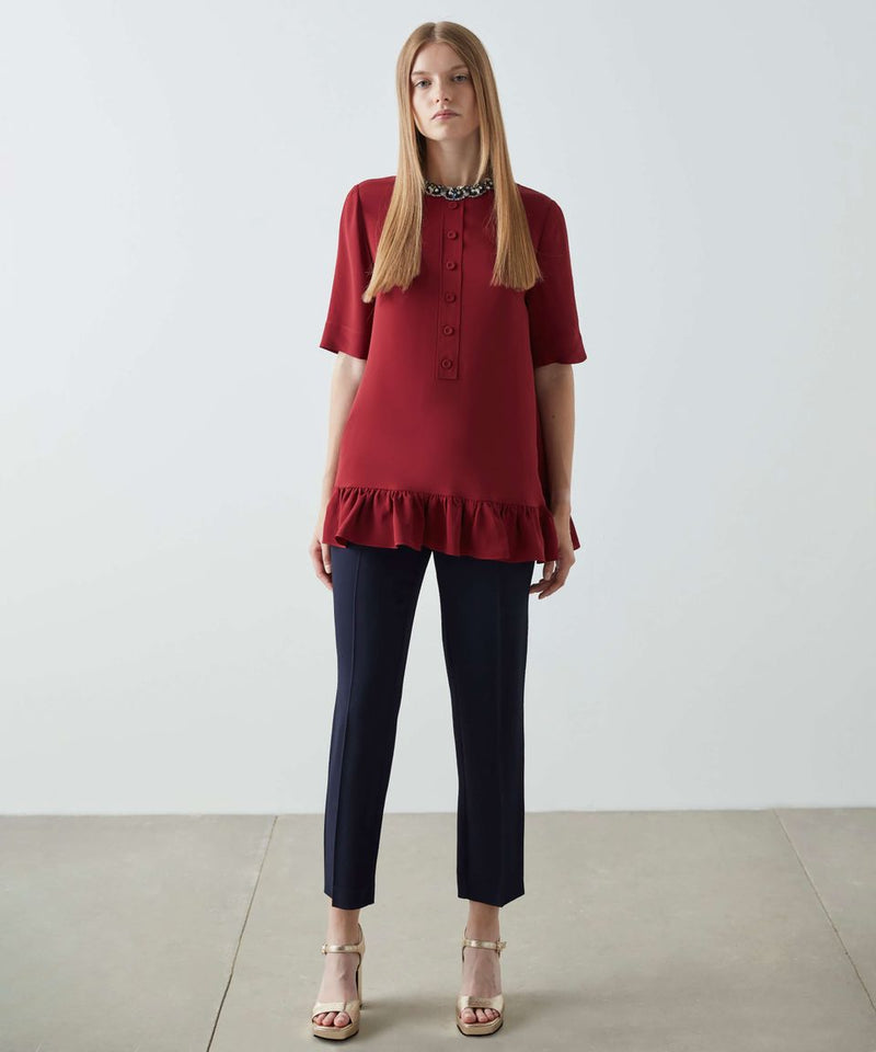 Machka Jewel-Embellished Blouse Bordeaux