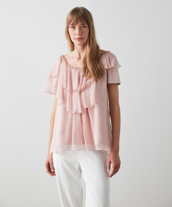 Machka Ruffle Detail T-Shirt Powder