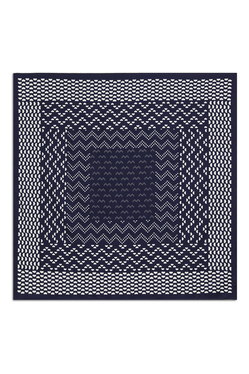 Machka Patterned Scarf Navy