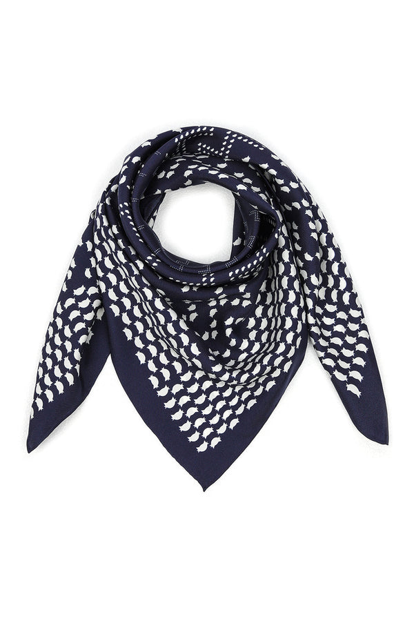 Machka Patterned Scarf Navy