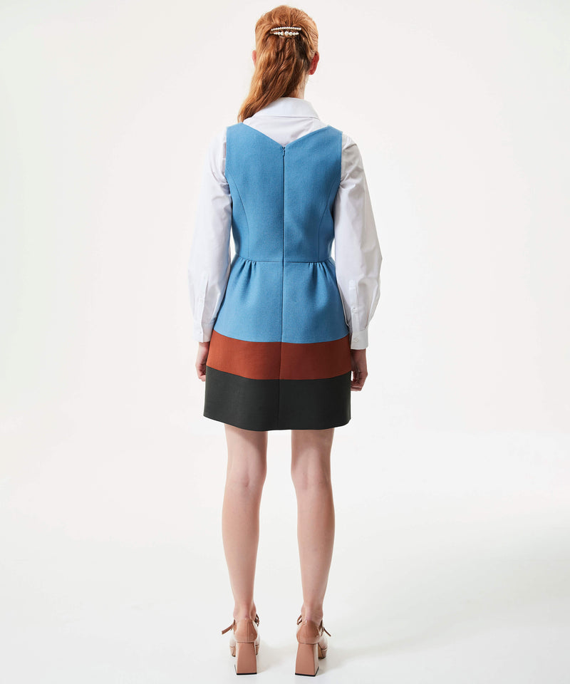 Machka Colorblock Mini Dress Blue