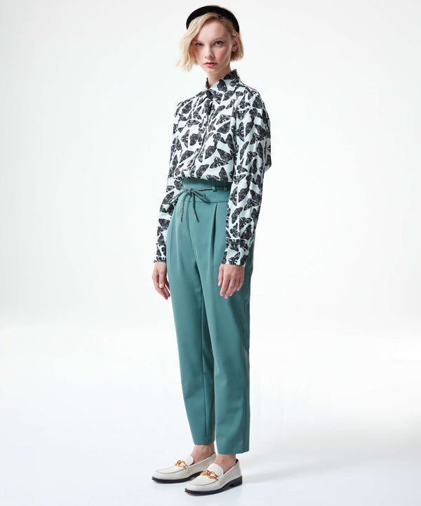 Machka Classic Pants With Cord Belt Dark Green