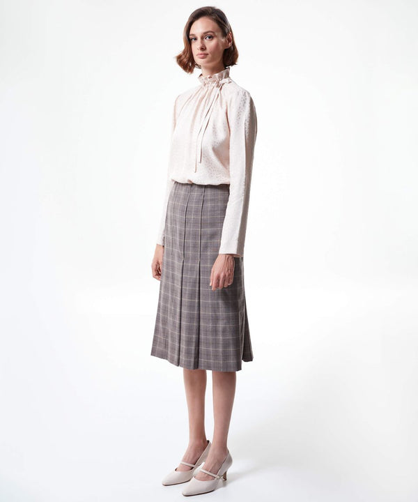 Machka All Over Checkered Skirt Brown