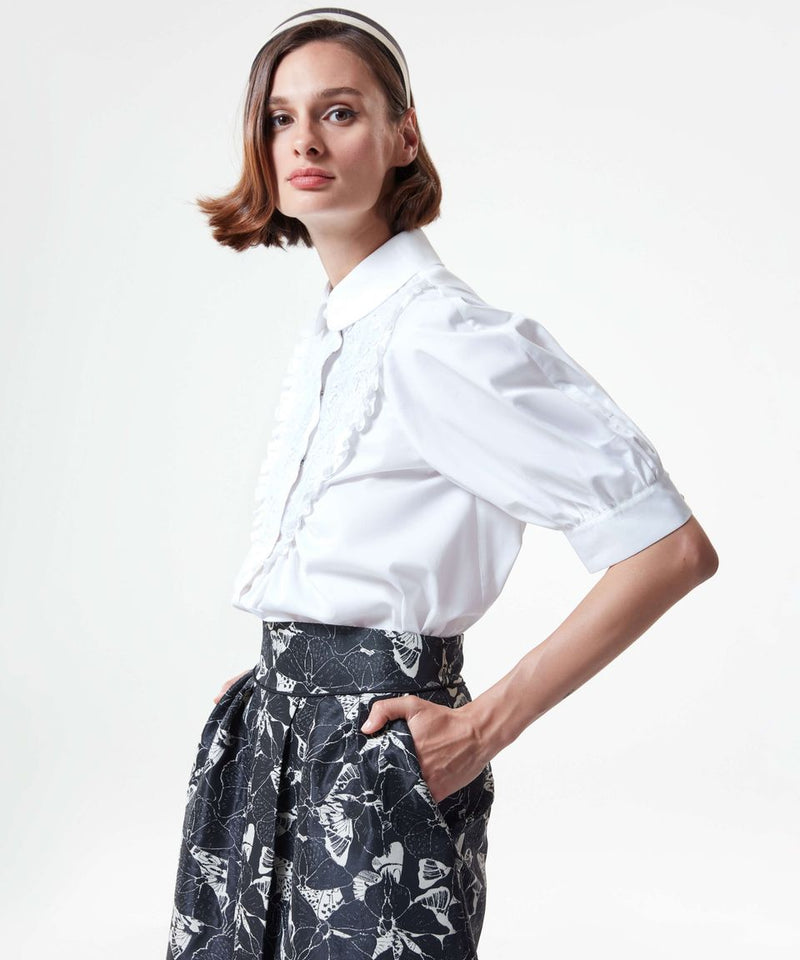 Machka Beautiful Butterfly Printed Skirt Black