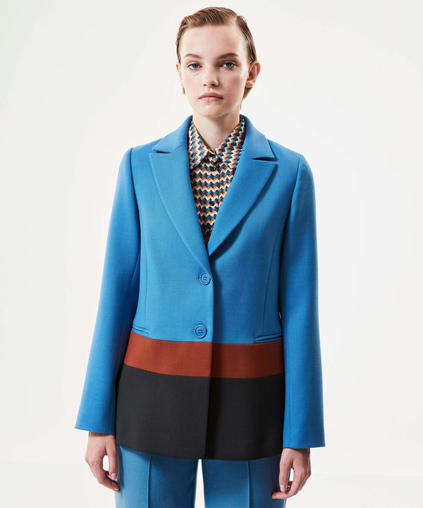 Machka Colorblock Wool Jacket Blue