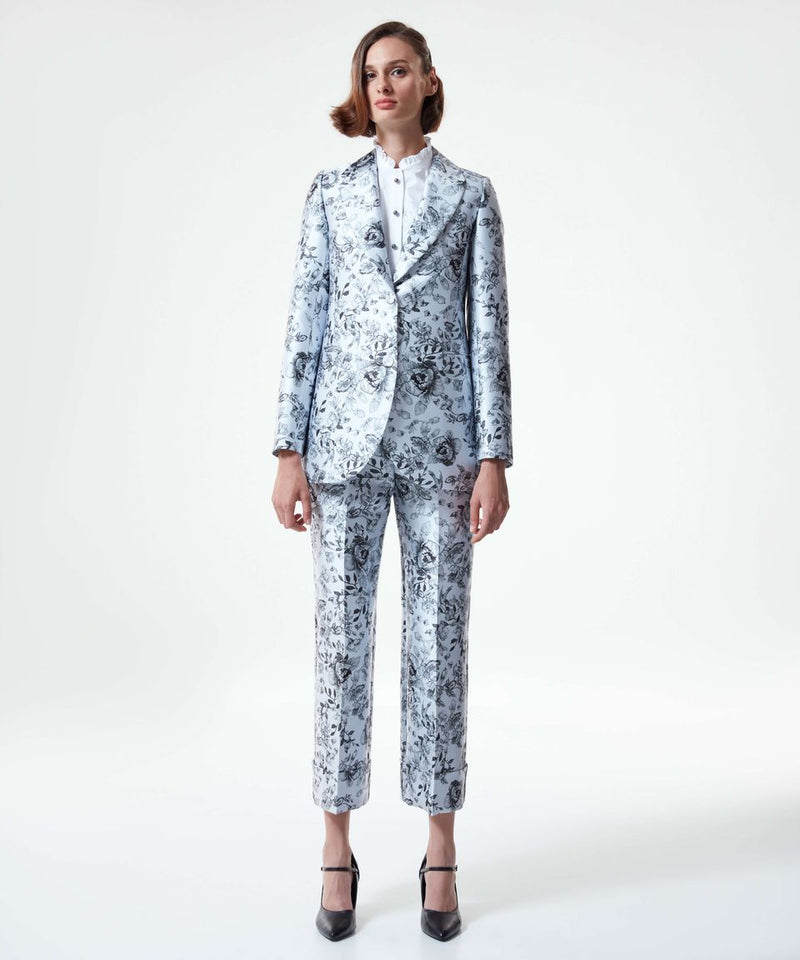 Machka All Over Floral Printed Blazer Grey