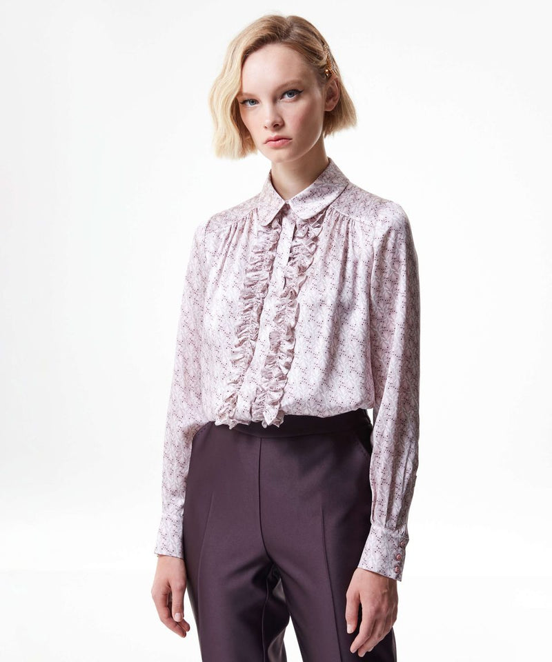 Machka All Over Printed Ruffled Blouse L.Powder