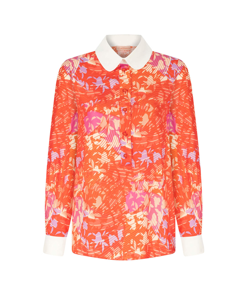 Machka Floral Printed Blouse Pomegranate