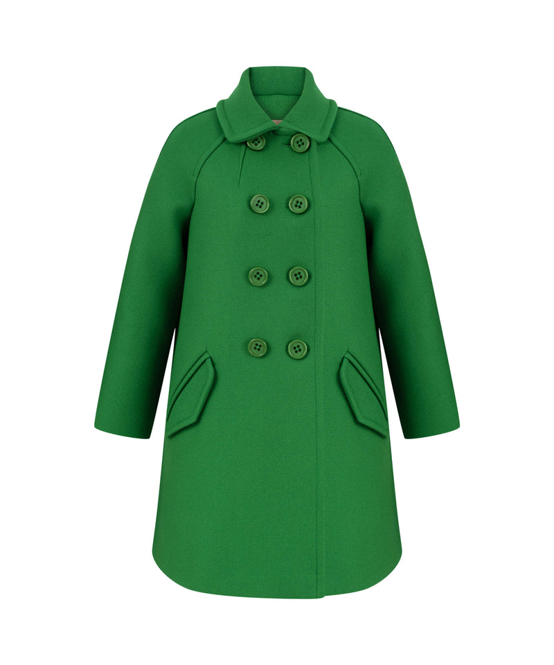 Machka Raglan Sleeve Wool Coat Green