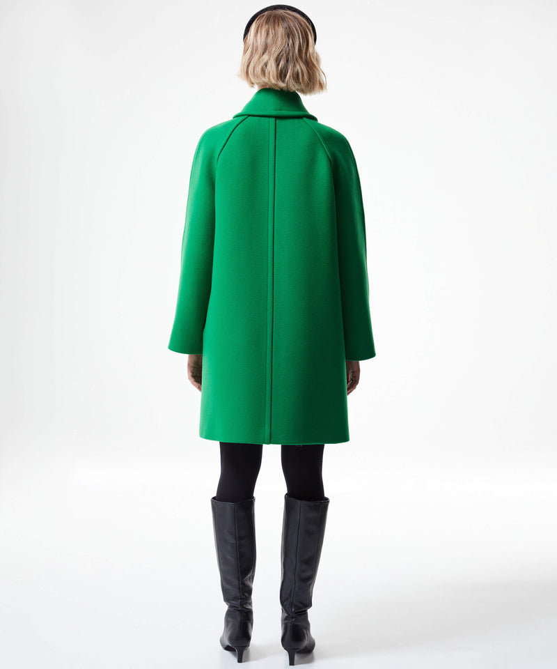 Machka Raglan Sleeve Wool Coat Green