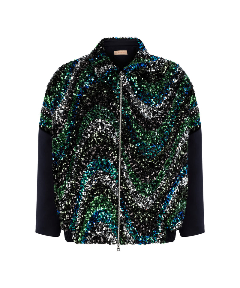 Machka Sequin-Embellished Coat Black