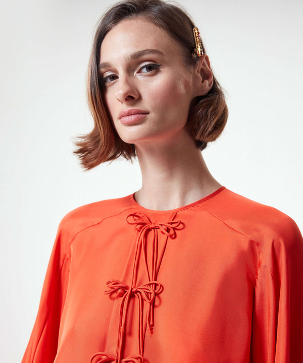 Machka Bow-Tie Detail Blouse Pomegranate