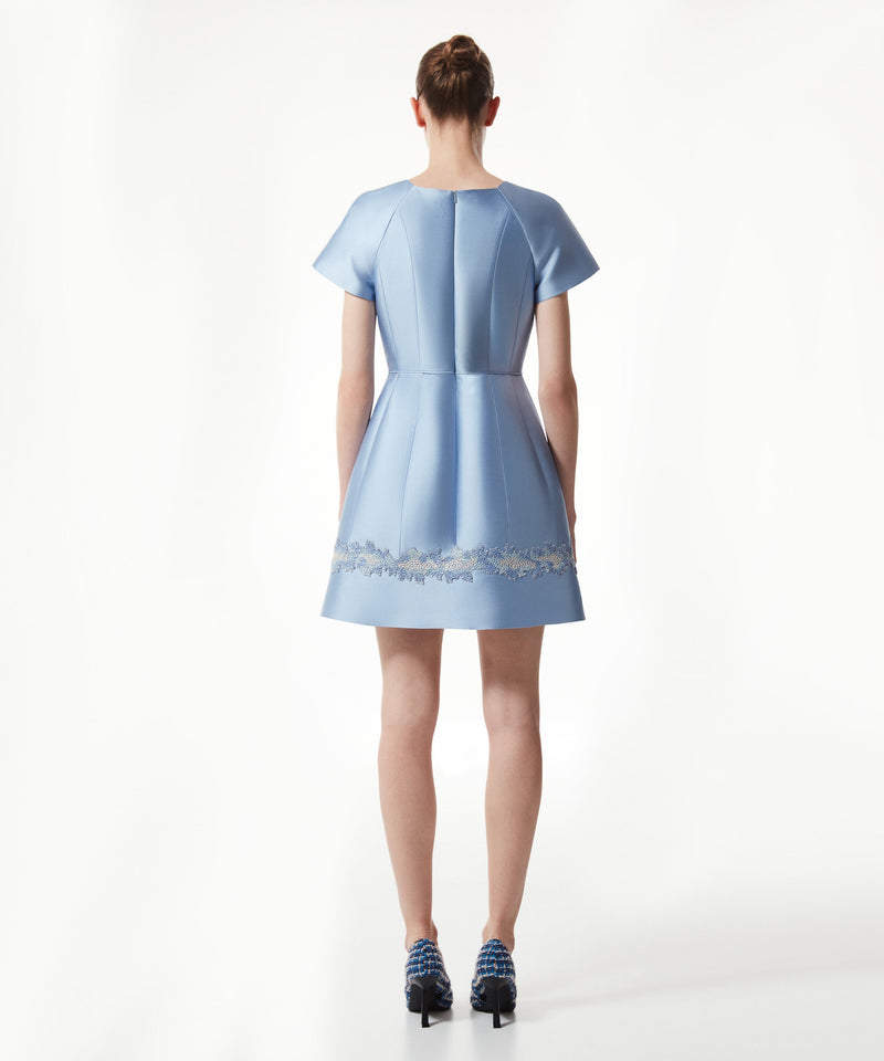 Machka Stone-Embroidered Mini Dress Light Blue