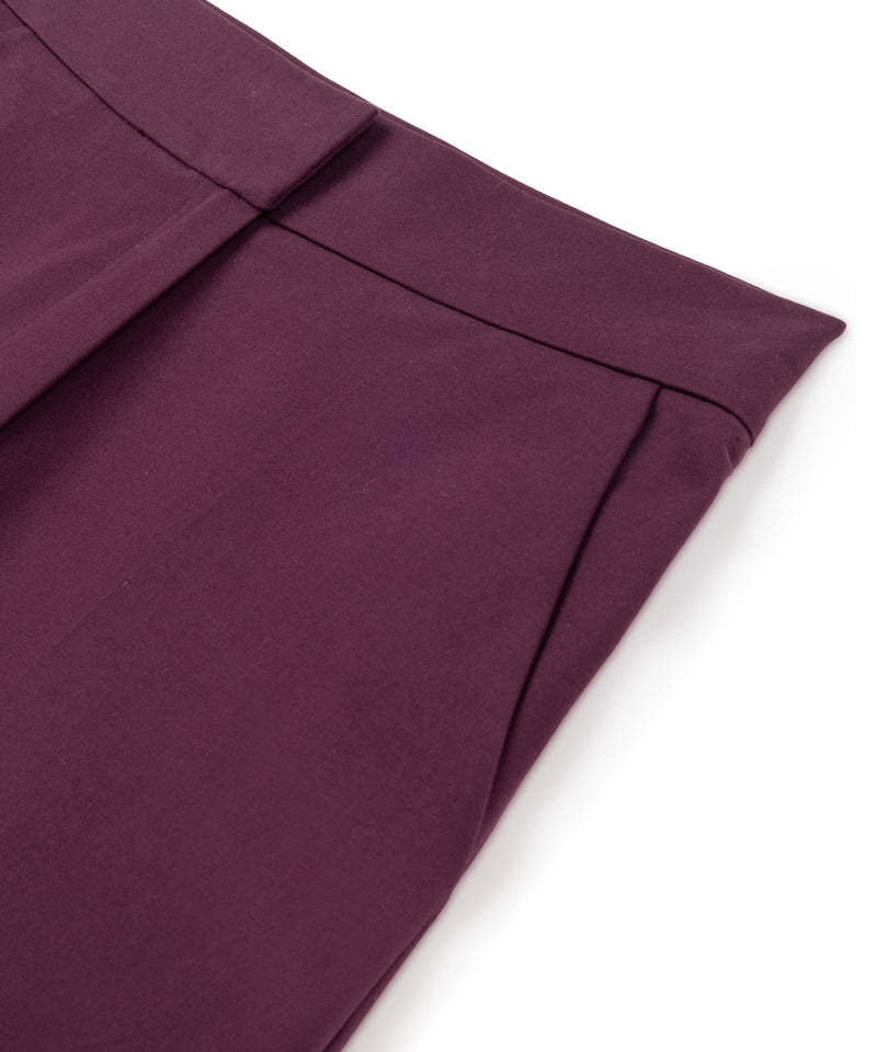 Machka Solid Folded Hem Trousers Cherry