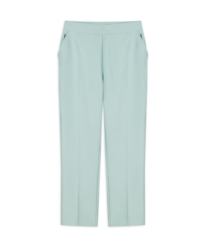 Machka Satin Duchess Cigarette Fit Trousers Light Green