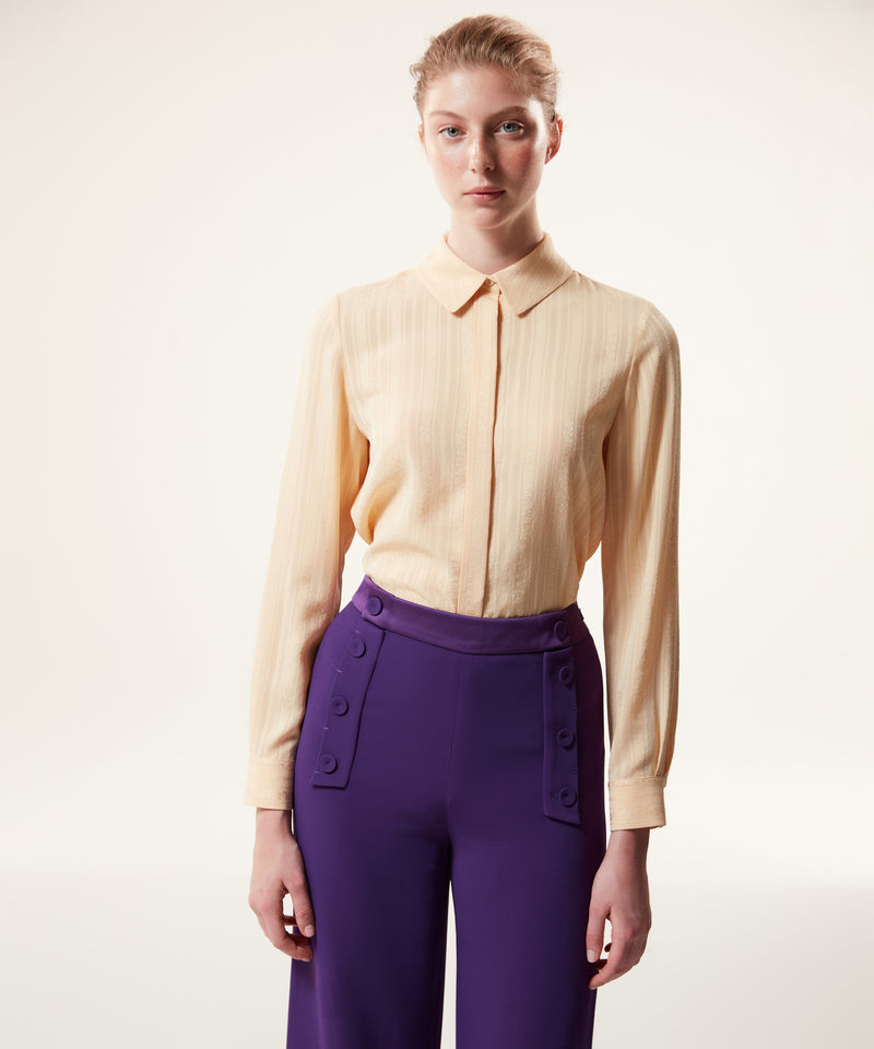 Machka Wide Cut Trousers With Button Accessories Dark Purple