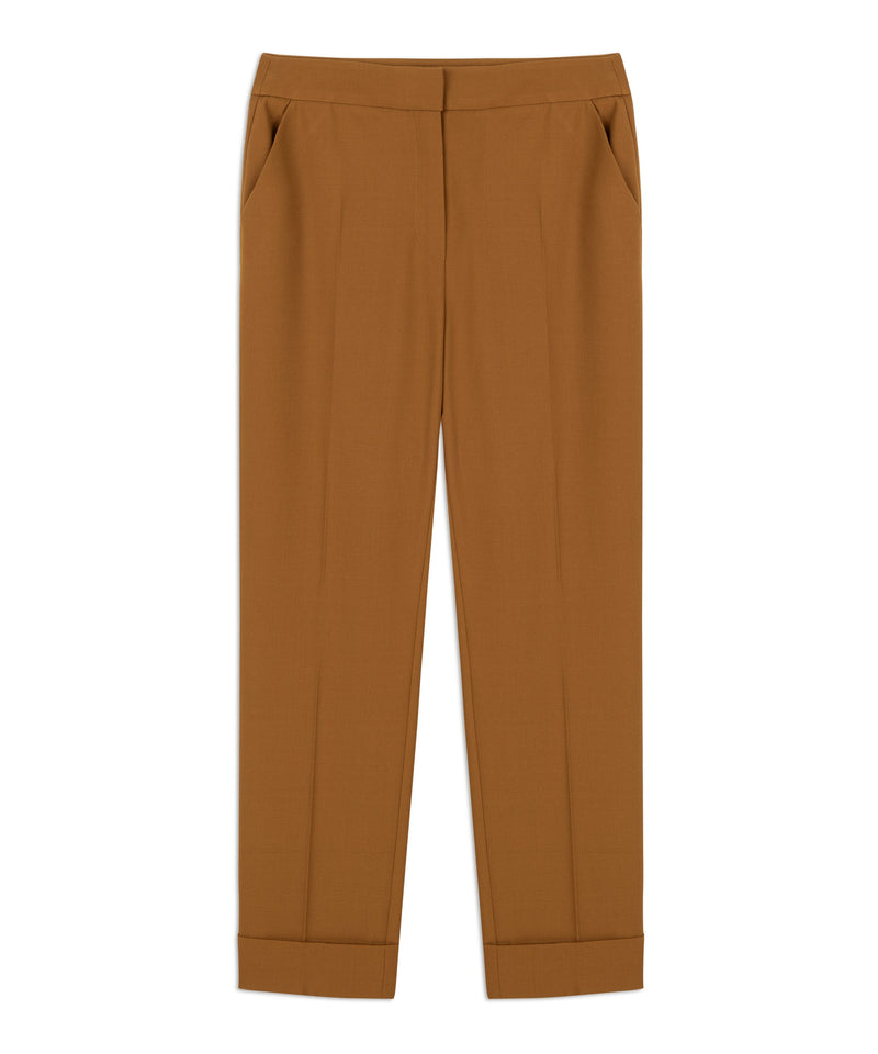 Machka Wool Blend Cigarette Fit Trousers Cinnamon