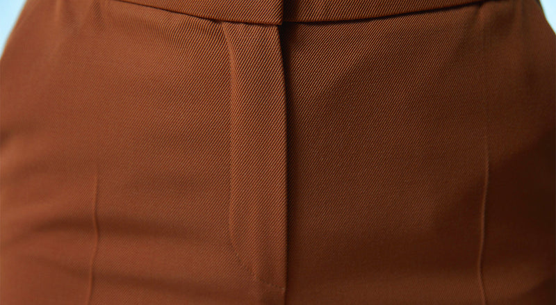 Machka Wool Blend Cigarette Fit Trousers Cinnamon