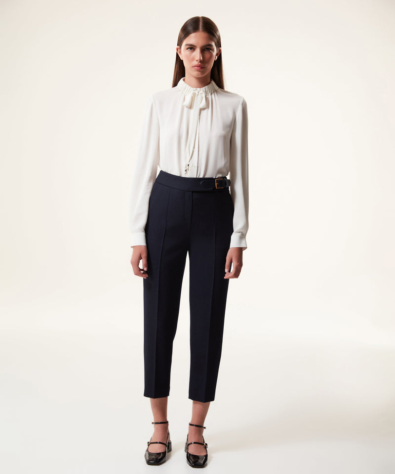 Machka Trousers With Belt Accessory Navy Blue