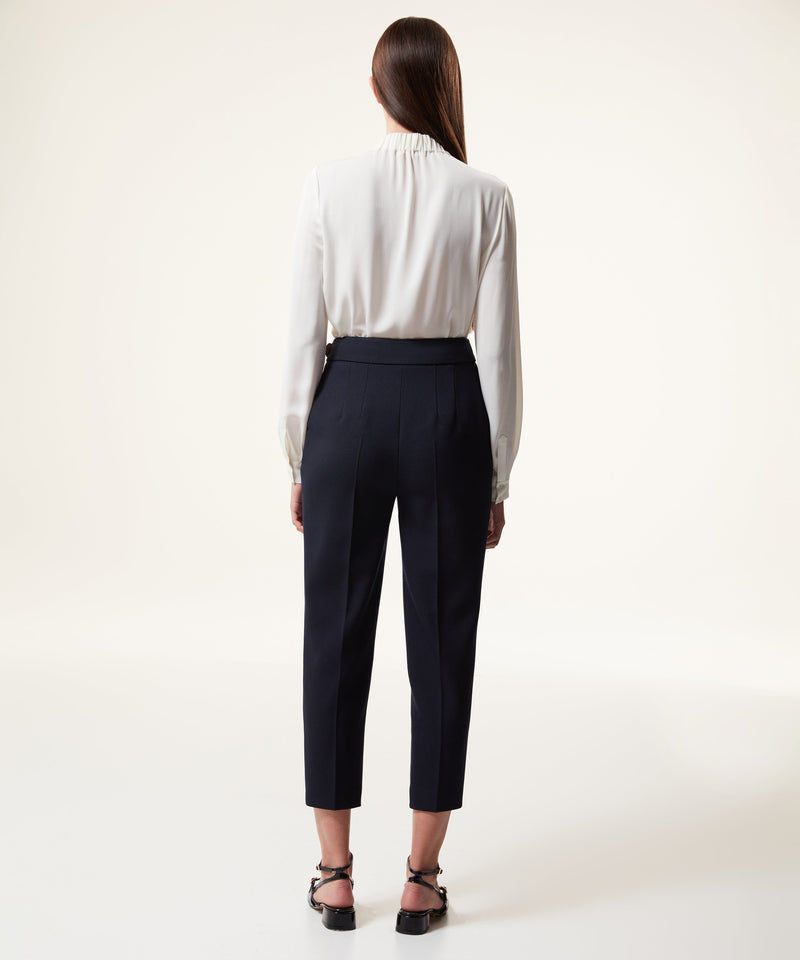 Machka Trousers With Belt Accessory Navy Blue