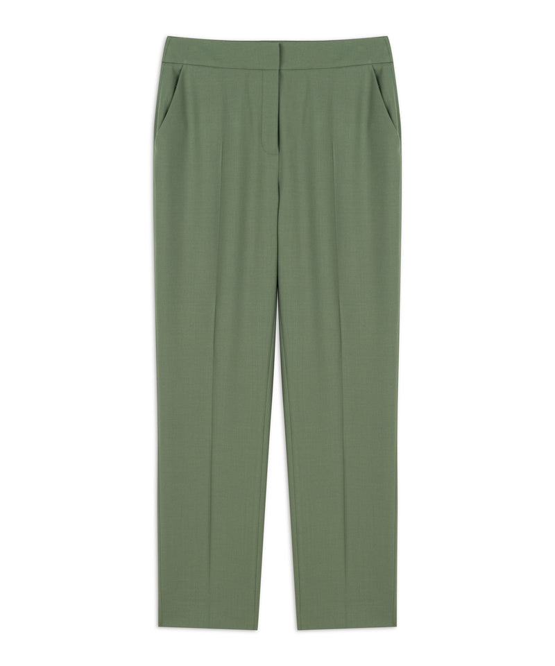 Machka Solid Relaxed Fit Trousers Light Green