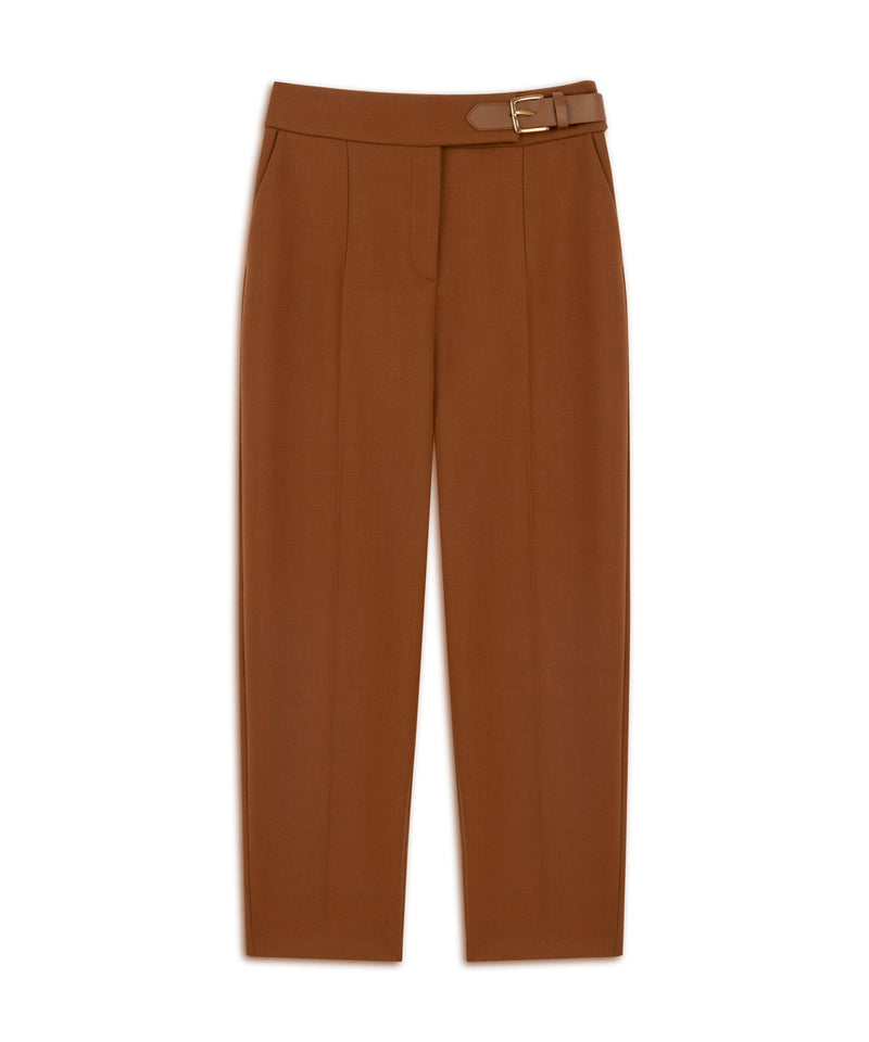 Machka Cigarette Fit Trousers With Belt Brick