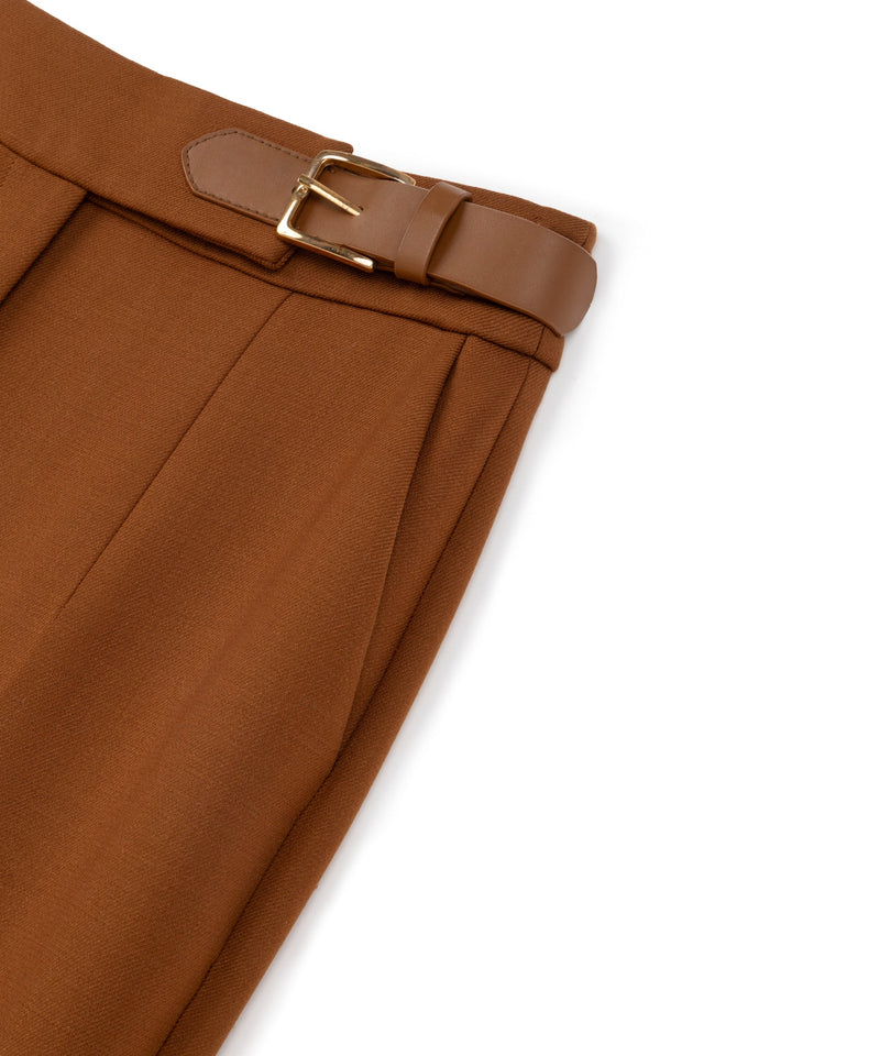 Machka Cigarette Fit Trousers With Belt Brick