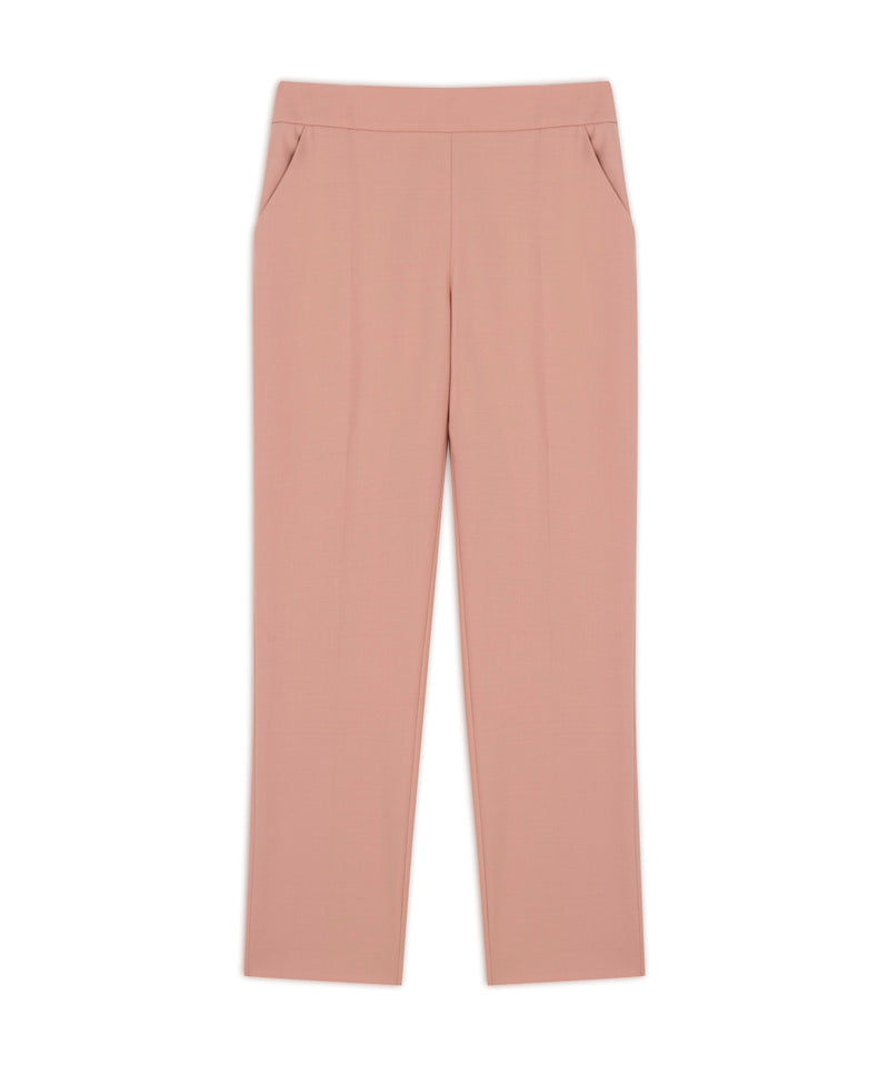 Machka Wool Blend Cigarette Fit Trousers Pink