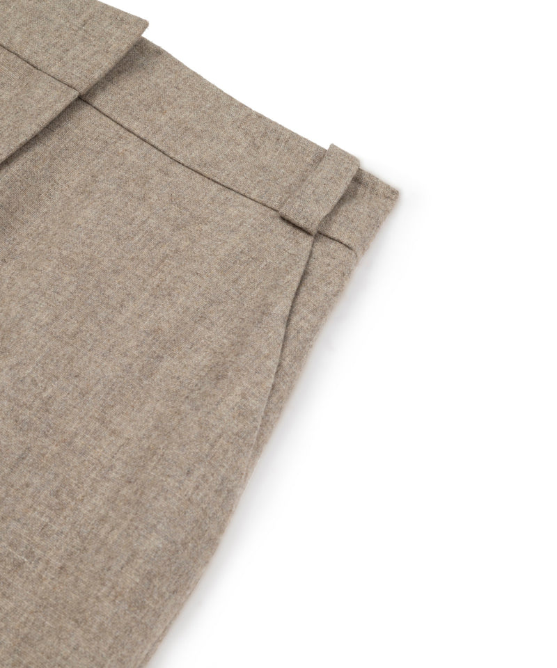 Machka Wool Blend Straight Fit Trousers Beige