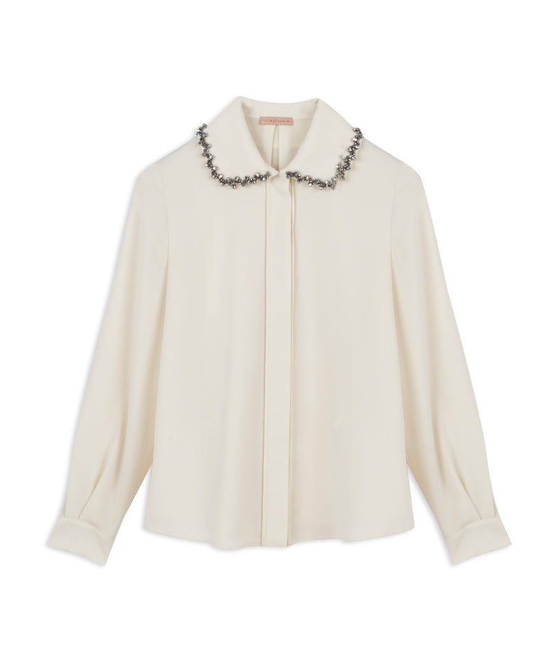 Machka Stone-Embroidered Blouse Off White