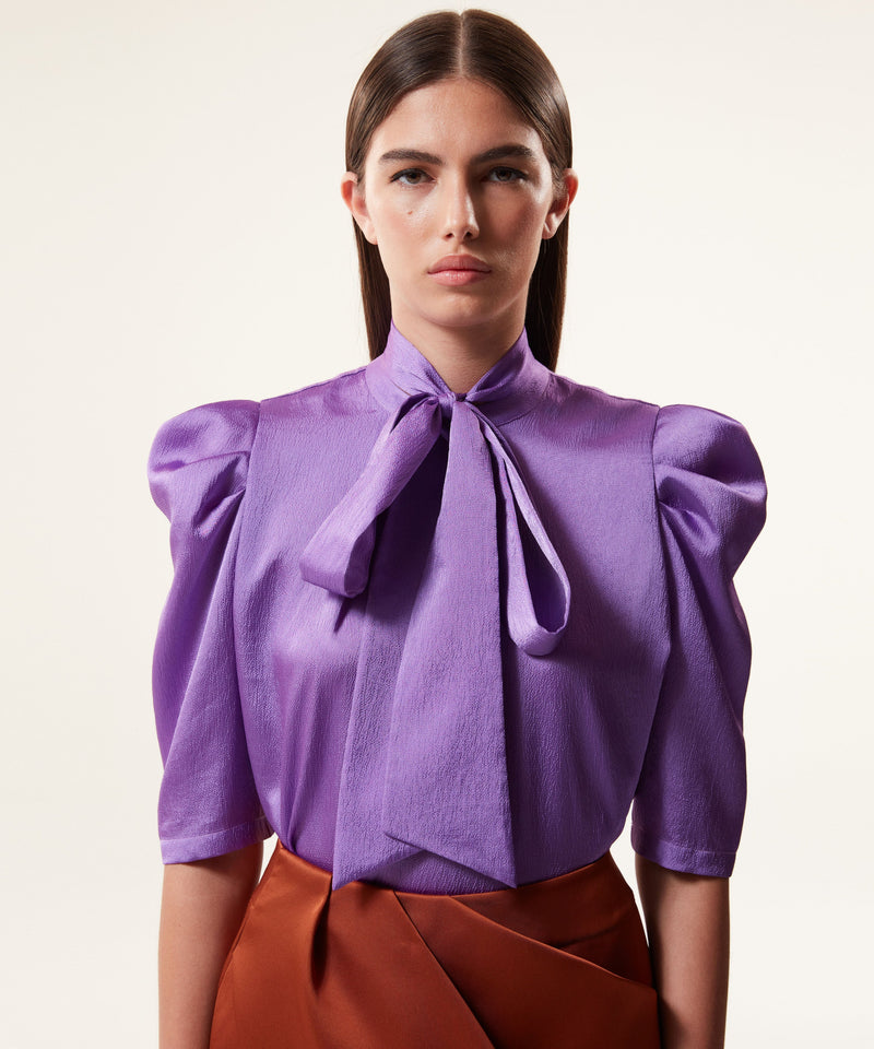 Machka Blouse With Detachable Lace Purple