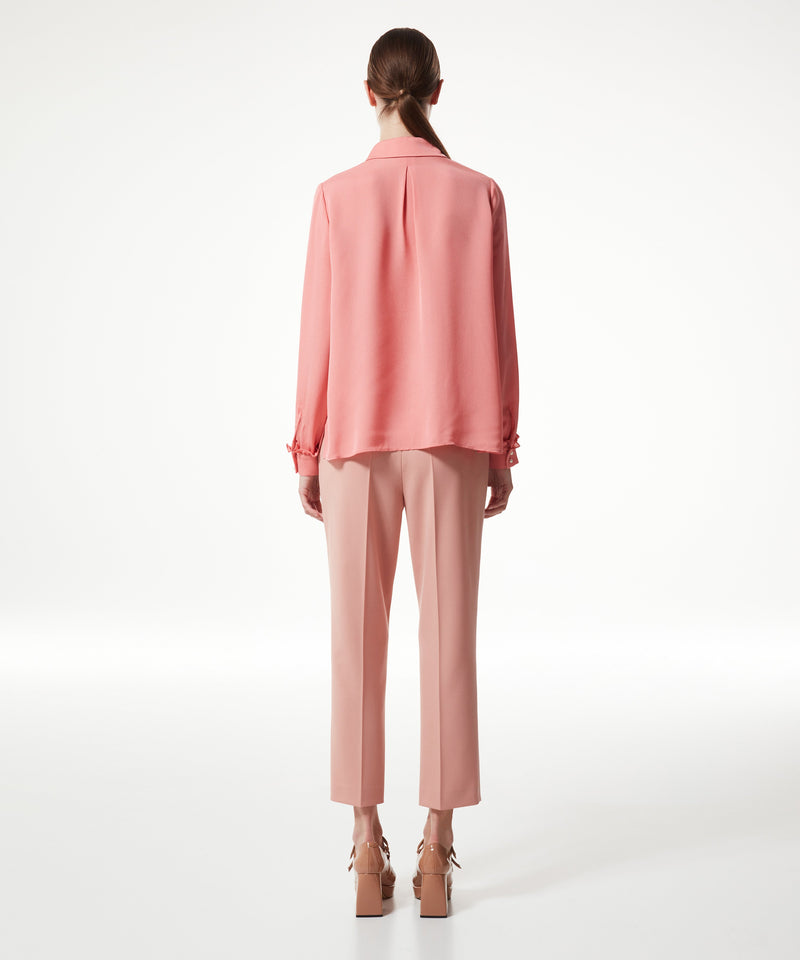 Machka Ruffle Effect Solid Shirt Pink