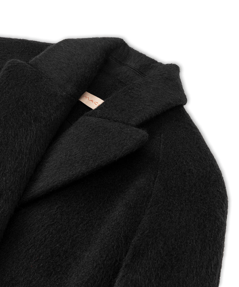 Machka Wool Blend Double-Breasted Coat Black