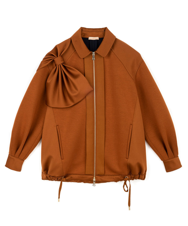 Machka Bow Detailed Solid Sweatshirt Bronze