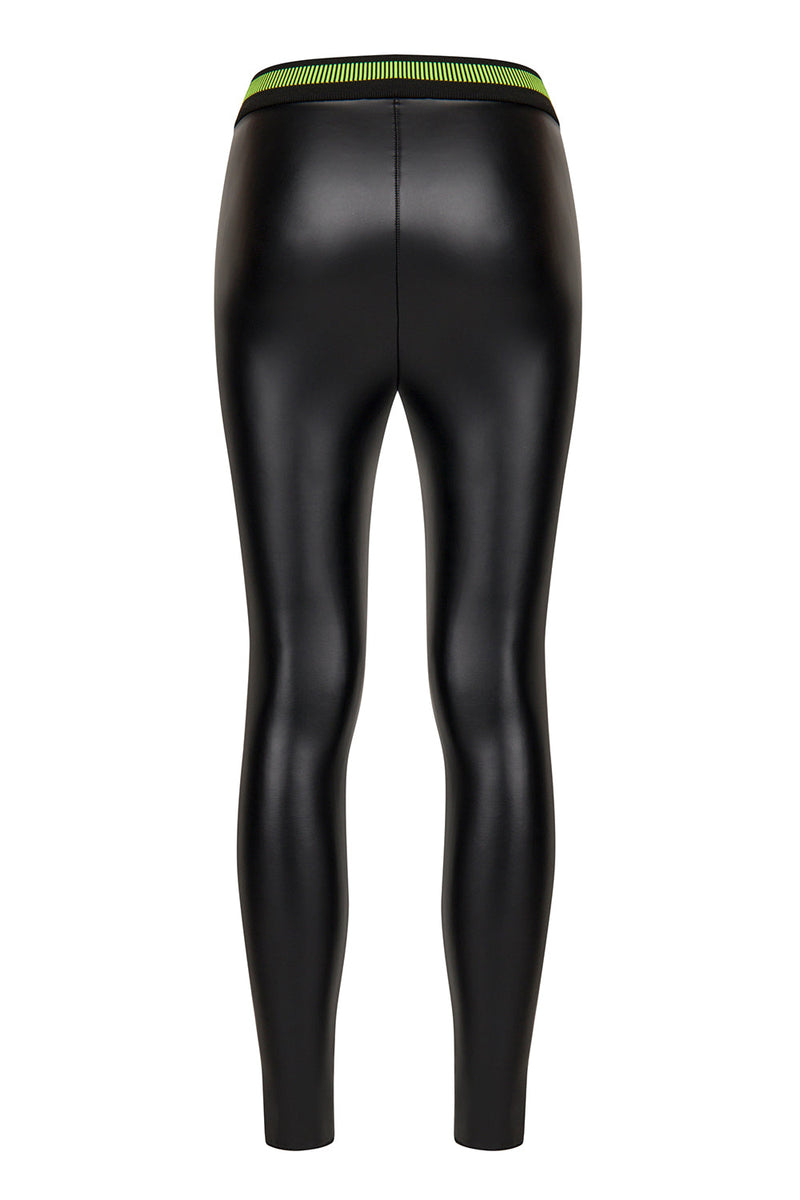 Nocturne Synthetic Leather Skinny Trouser Black