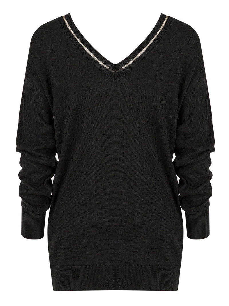 Nocturne Transparent Detail Sweater Black