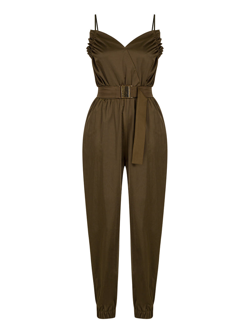 Nocturne Jumpsuit N/Sl Khaki - Wardrobe Fashion