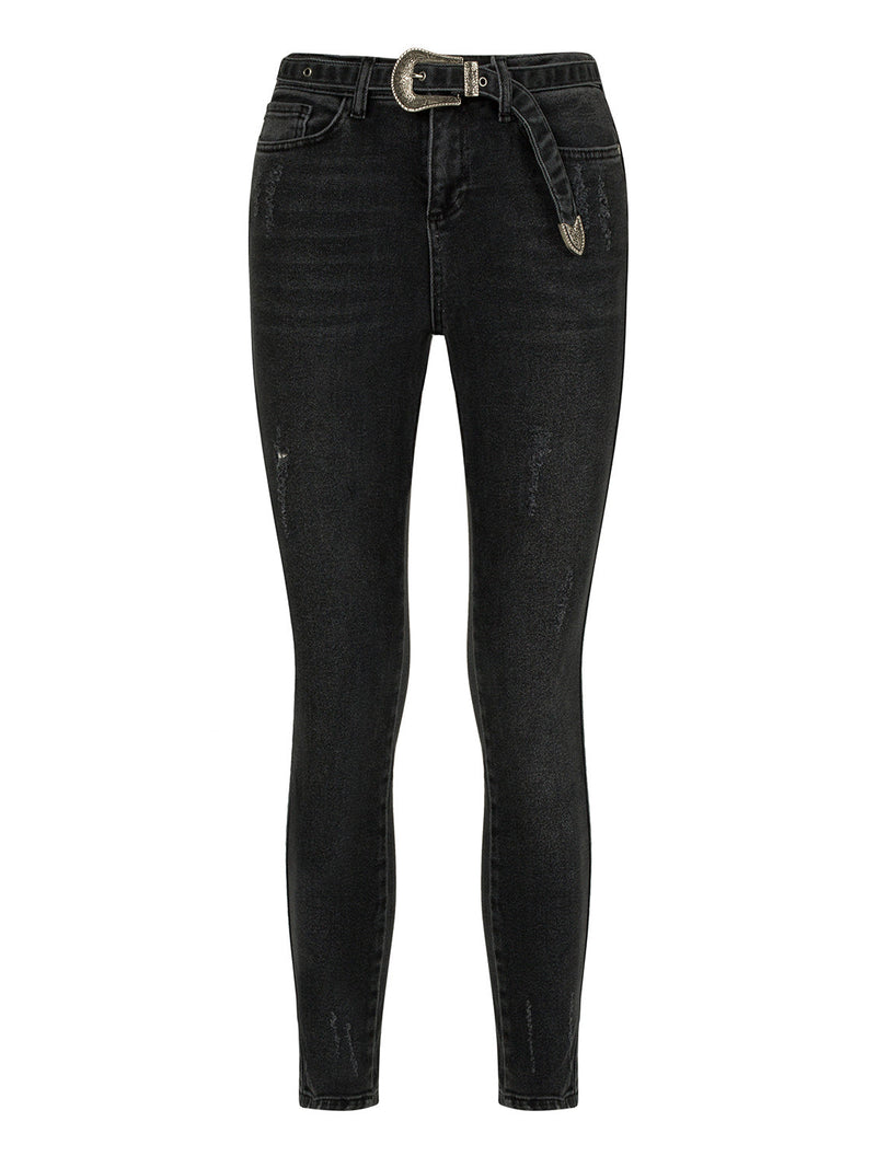 Nocturne High Waist Skinny Trouser Black