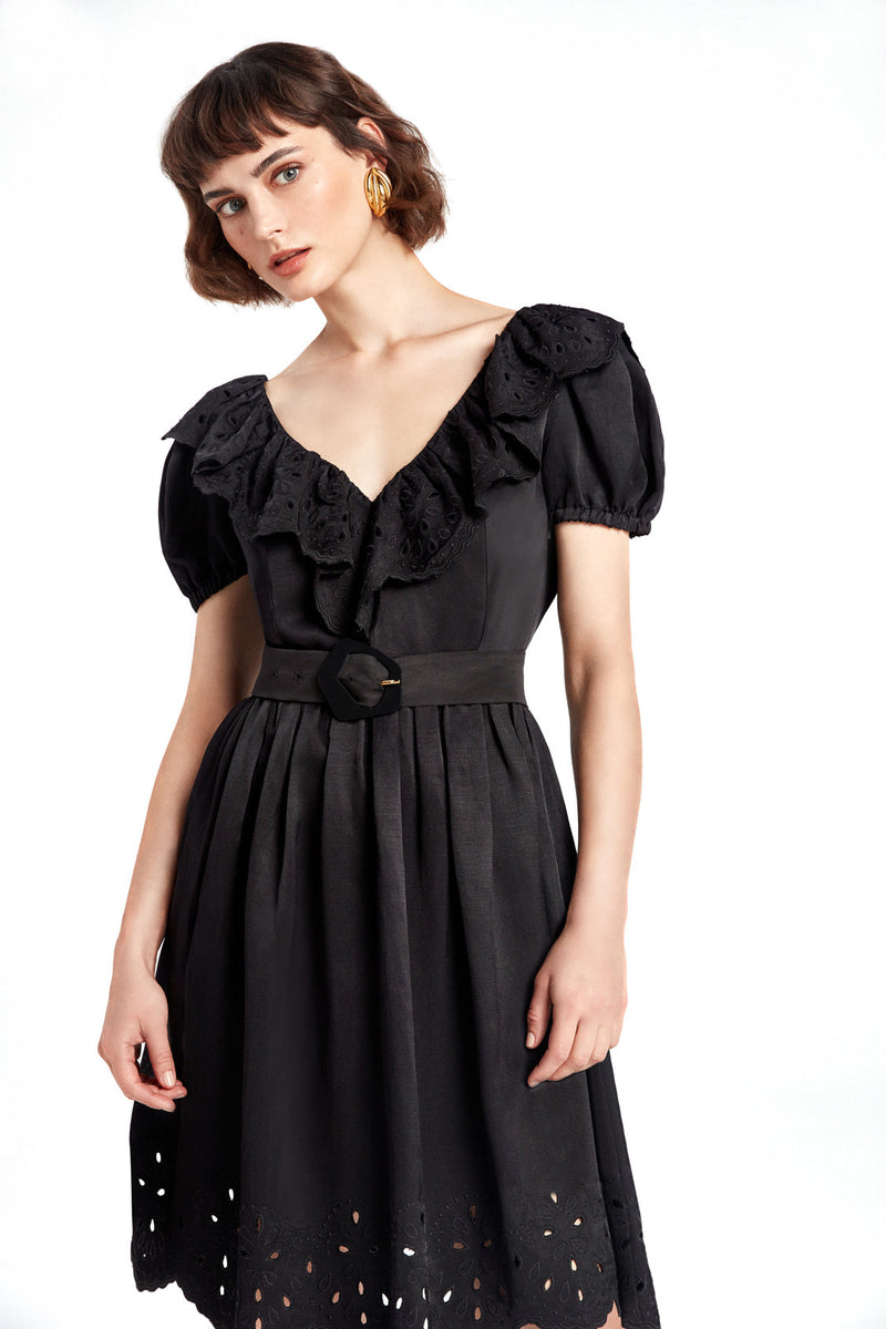 Nocturne Dress Short V-Neck S Black - Wardrobe Fashion