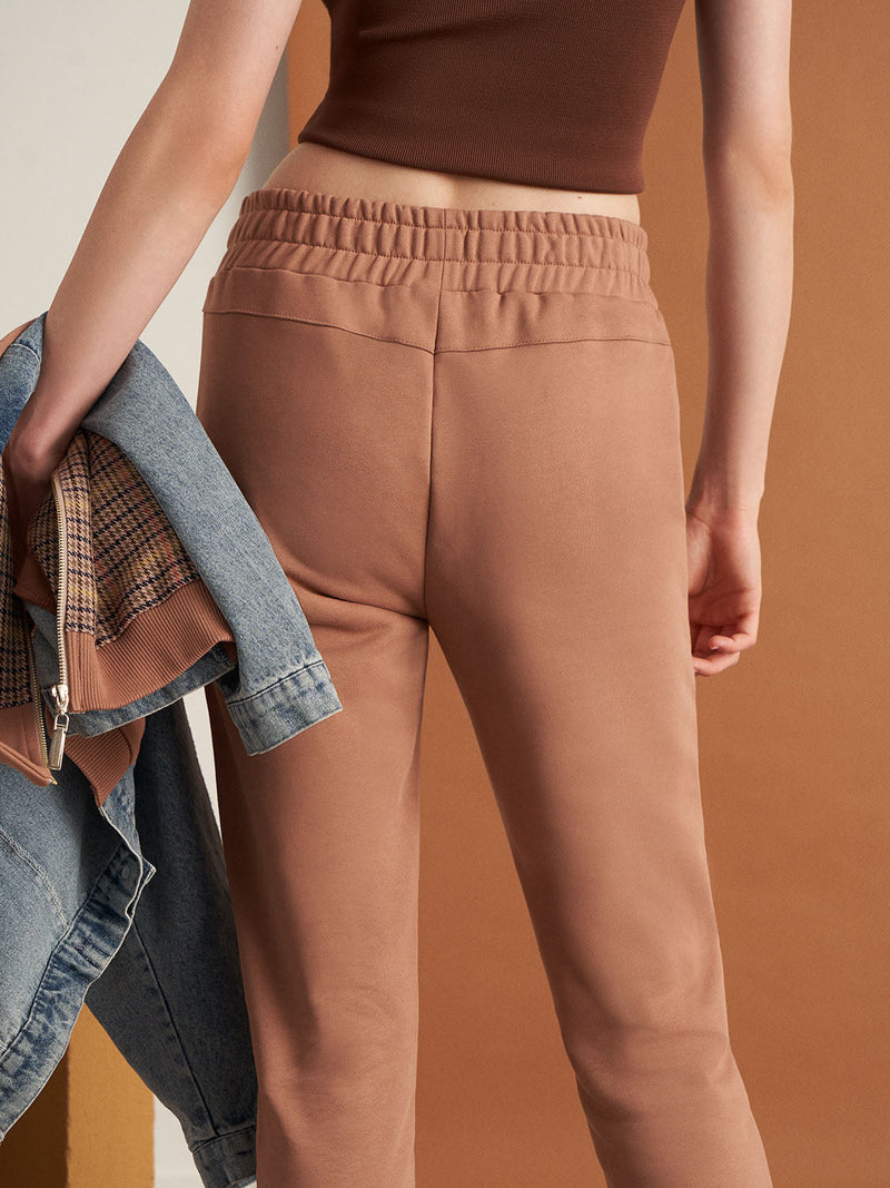 Nocturne Elastic Waist Comfortable Fit Trouser Brown