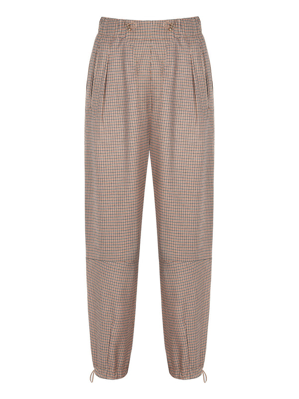 Nocturne Plaid Elastic High Waist Trouser Varyant