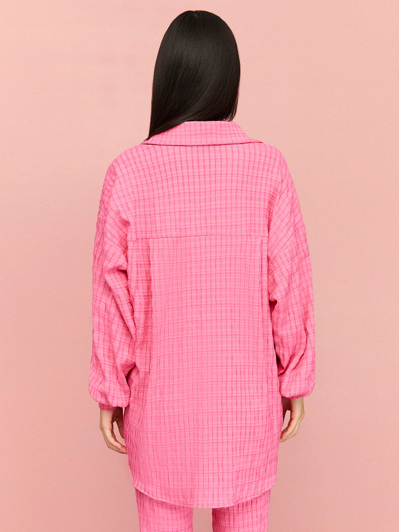 Nocturne Flowy Long Sleeve Shirt Fuchsia