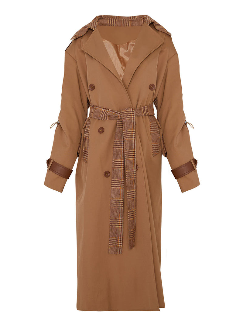 Nocturne Gathered Sleeve Trench Coat Brown