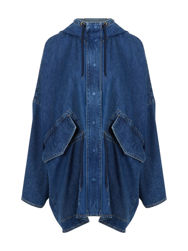 Nocturne Hooded Oversize Denim Jacket Indigo