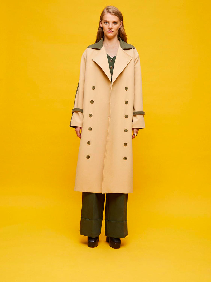 Nocturne Garnish Trench Coat Beige