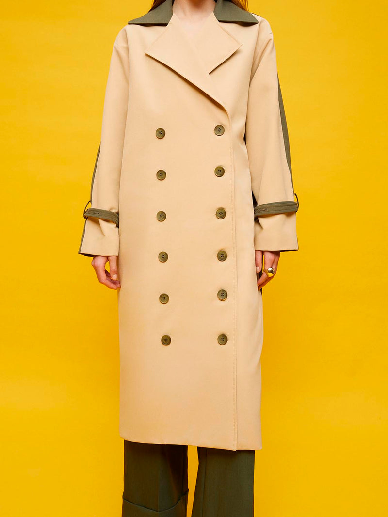 Nocturne Garnish Trench Coat Beige