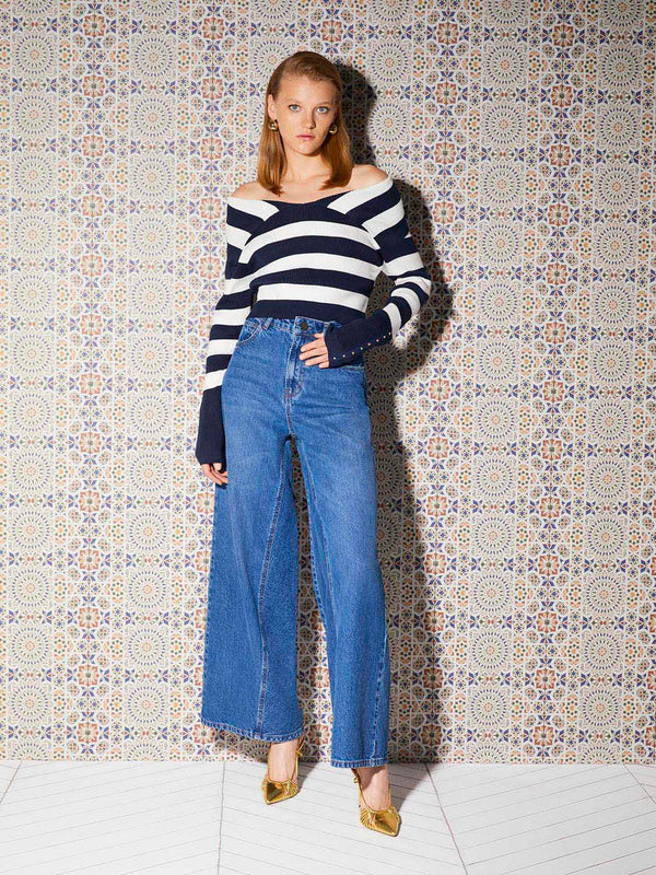 Nocturne Wide Leg Jeans Indigo