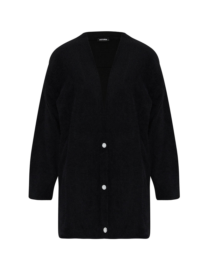 Nocturne V-Neck Knit Cardigan Black