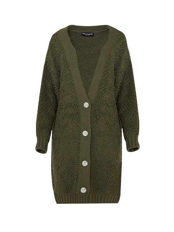 Nocturne Knitted Oversize Cardigan Khaki