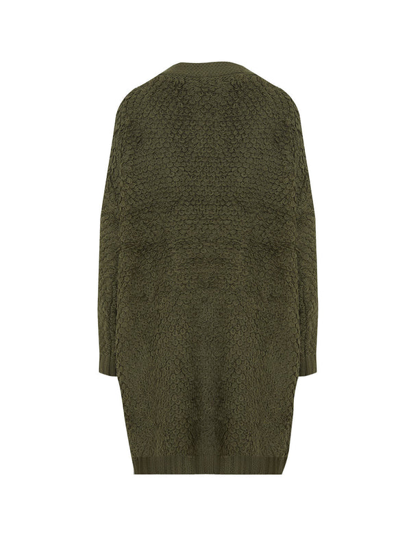 Nocturne Knitted Oversize Cardigan Khaki